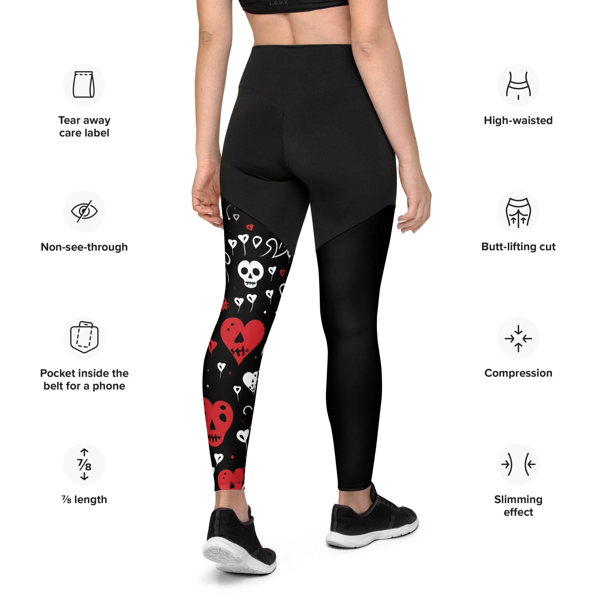 Women's Sports Leggings [Dark Hearts Collection]